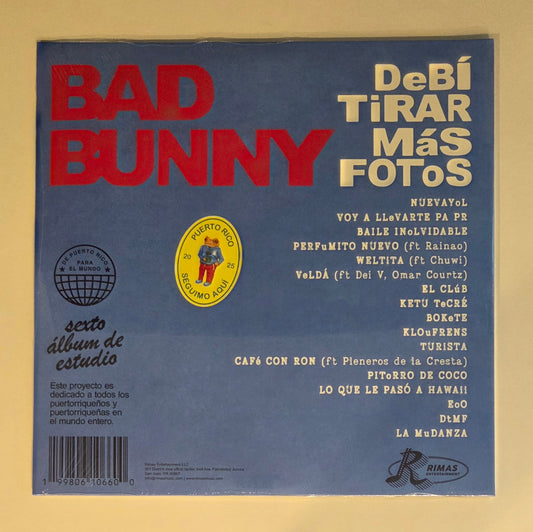 BAD BUNNY - DEBÍ TIRAR MÁS FOTOS - 2 x LP White colour